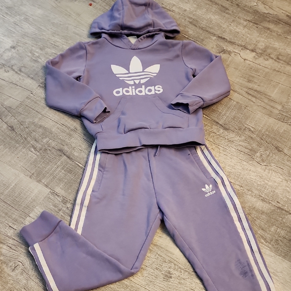 Adidas Kids Lavender Sweatpants & Hoodie Set